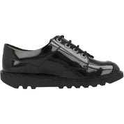 Kickers Kick Lo Black Patent School Shoes