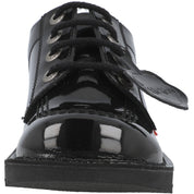 Kickers Kick Lo Black Patent School Shoes