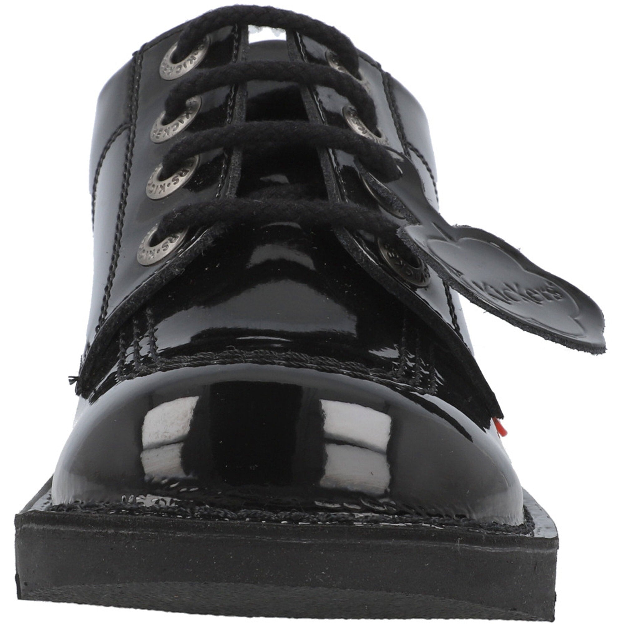 Kickers Kick Lo Black Patent School Shoes