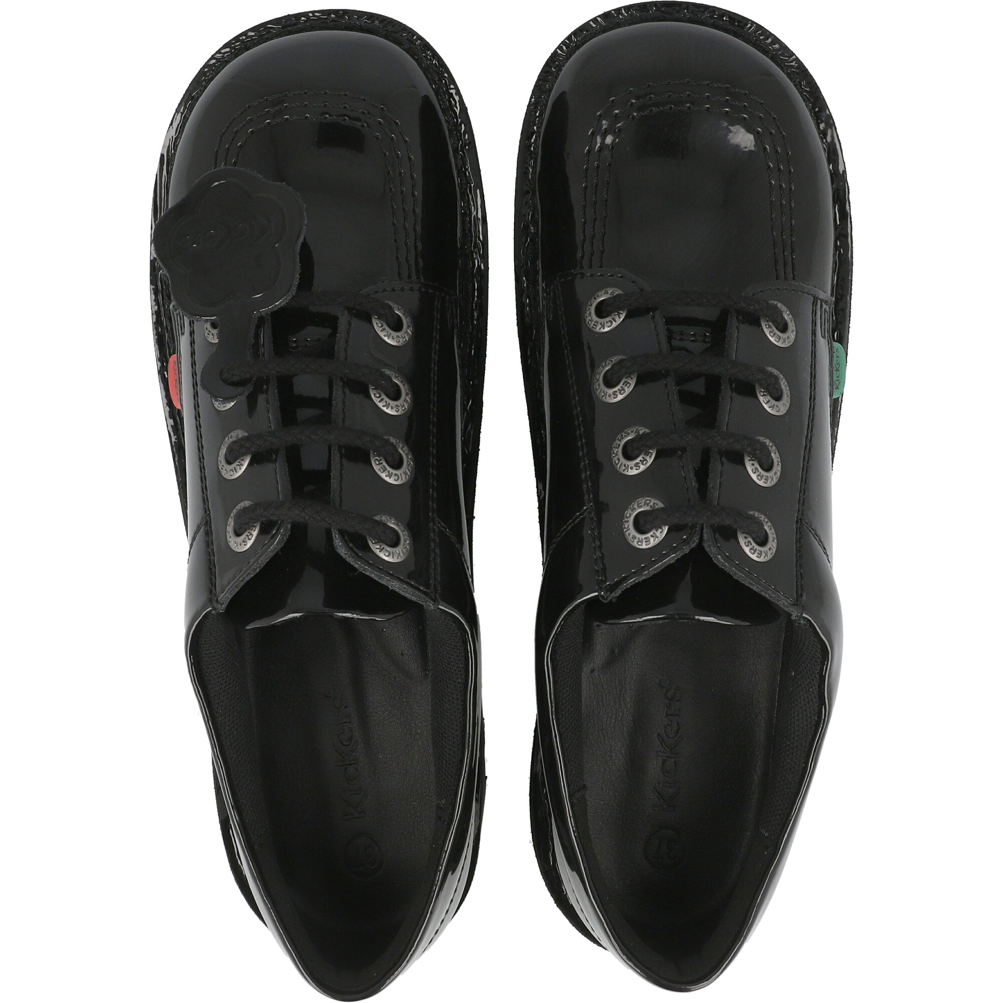 Kickers Kick Lo Black Patent School Shoes