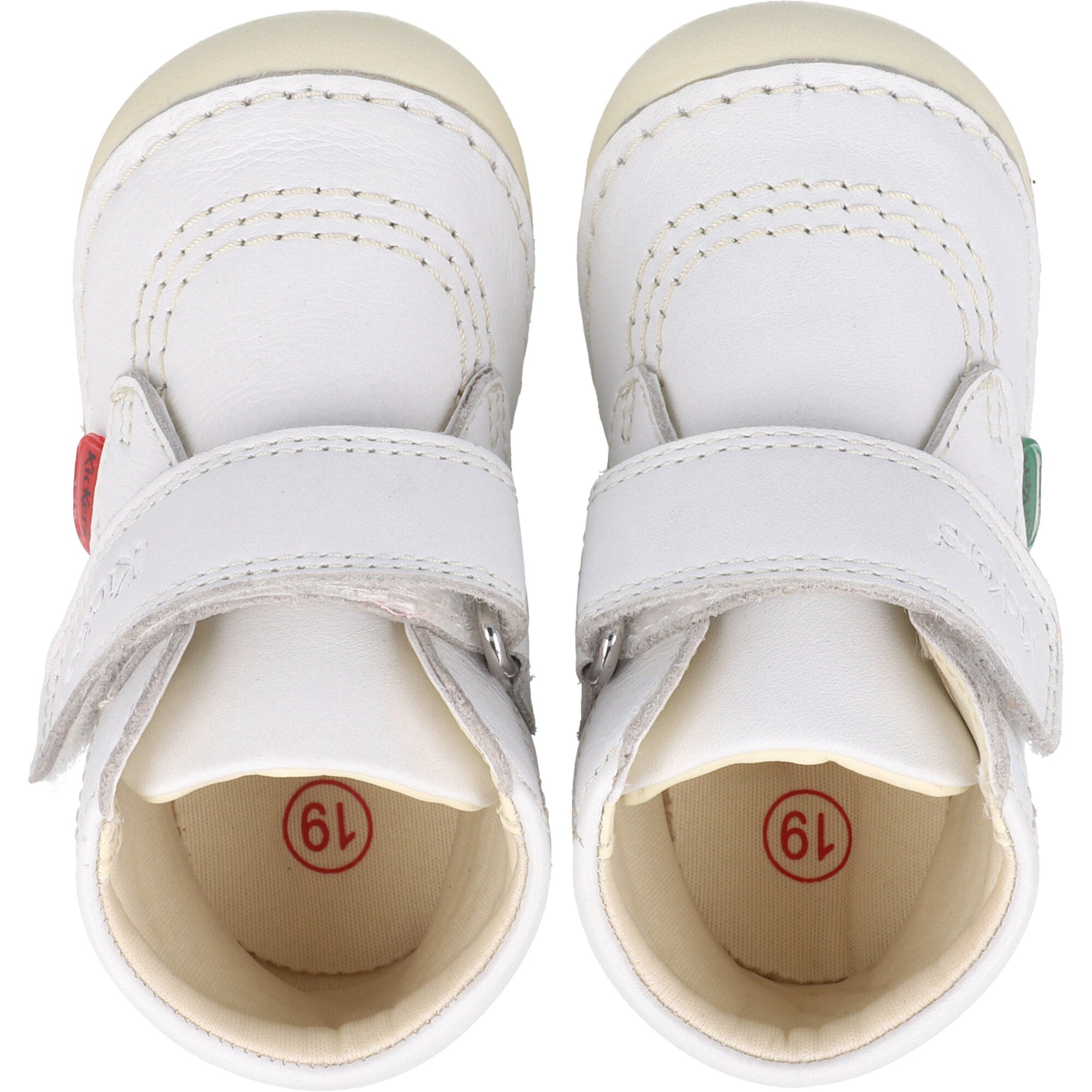 Kickers Soft Leather White Baby Shoes