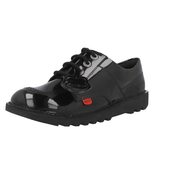 Kickers Kick Lo Black Patent School Shoes