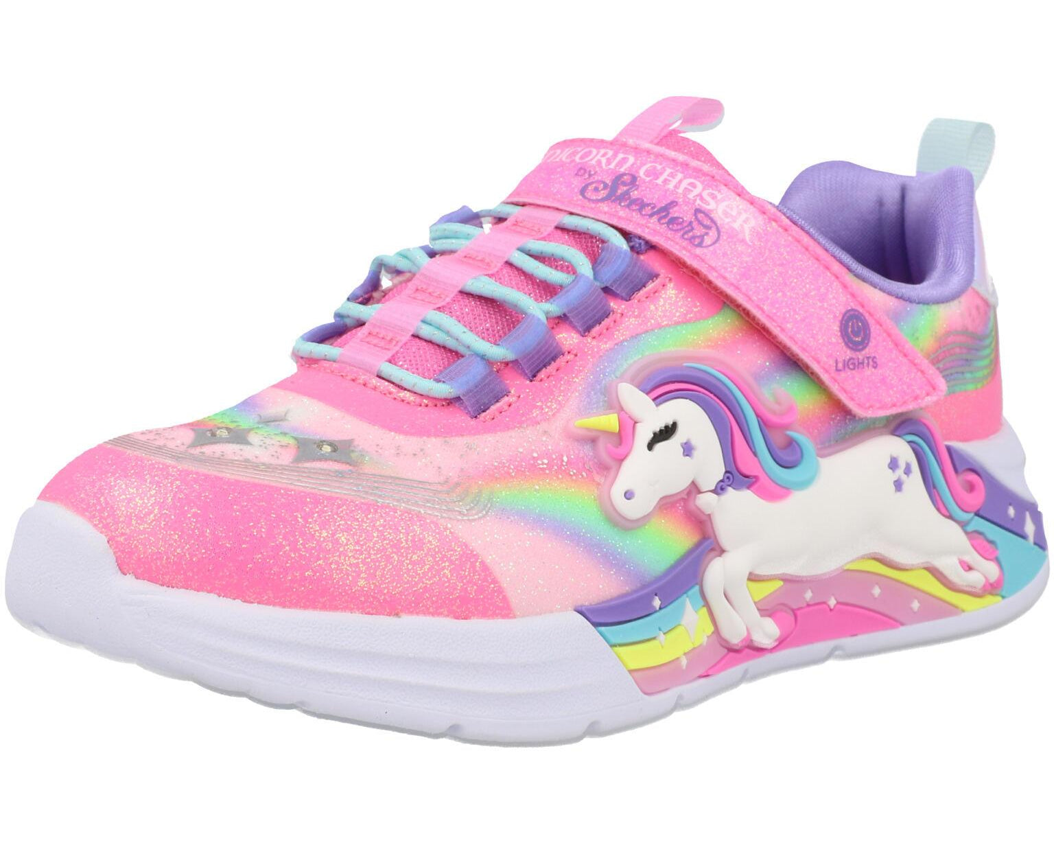 Skechers S Lights Unicorn Chaser Pink 302298LPKMT