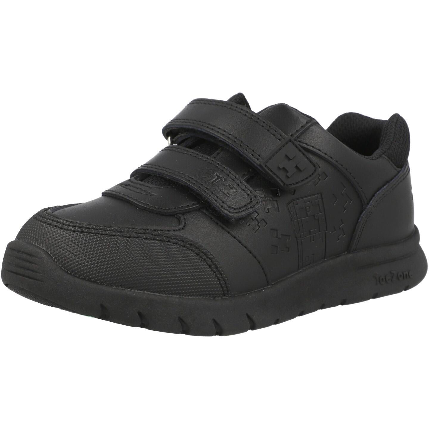 ToeZone Minecraft Rip Tape School Shoes Black