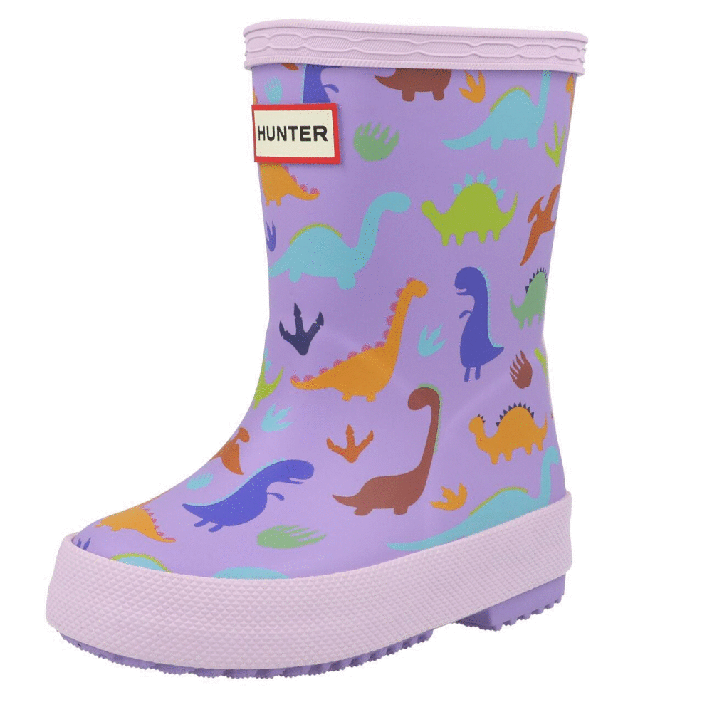 Hunter Kids First Dinosaur Print Boot Purple HFRK0039252PD