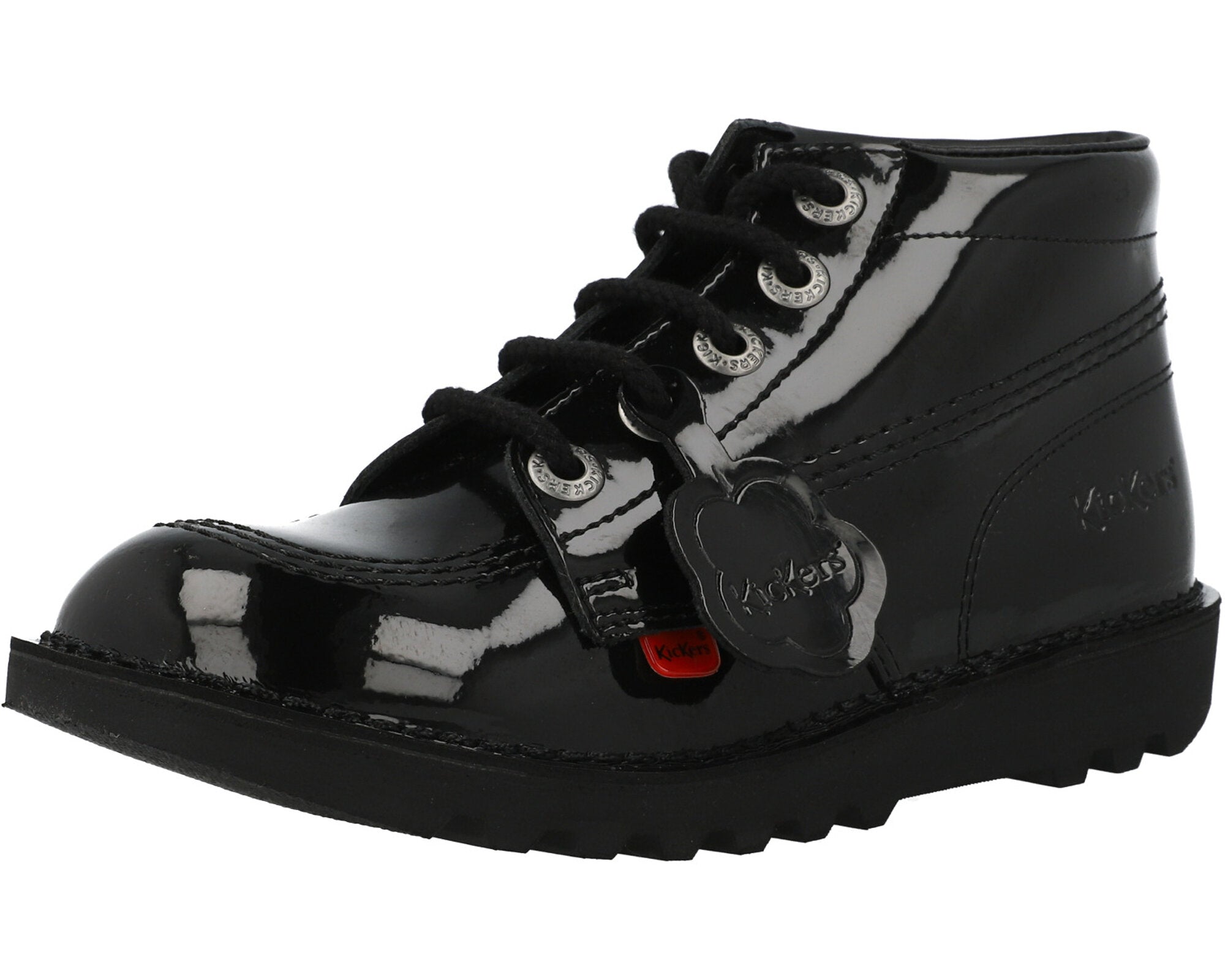 Kickers Kick Hi Black Patent Boots