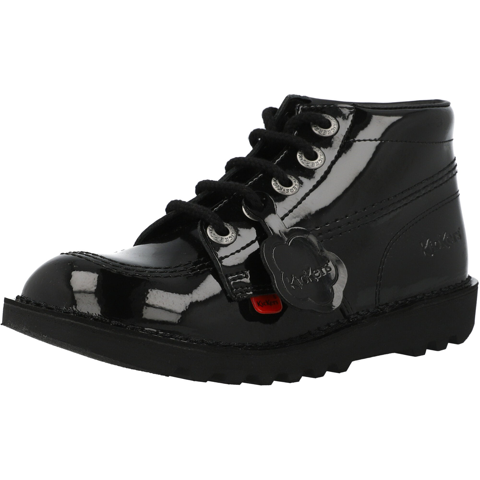 Kickers Kick Hi Black Patent Boots