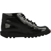 Kickers Kick Hi Black Patent Boots