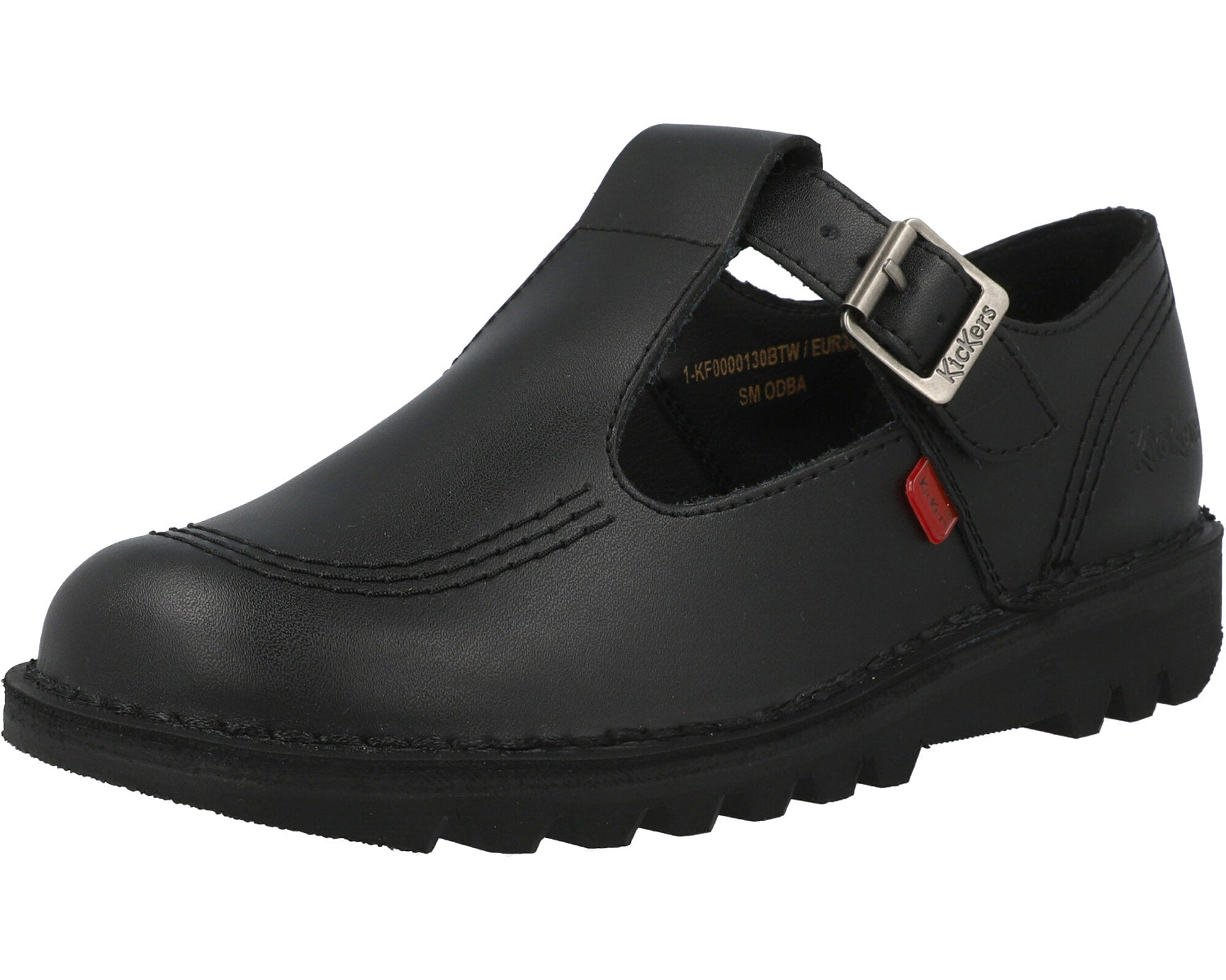 Kickers Kick T-Bar Black Leather Shoes