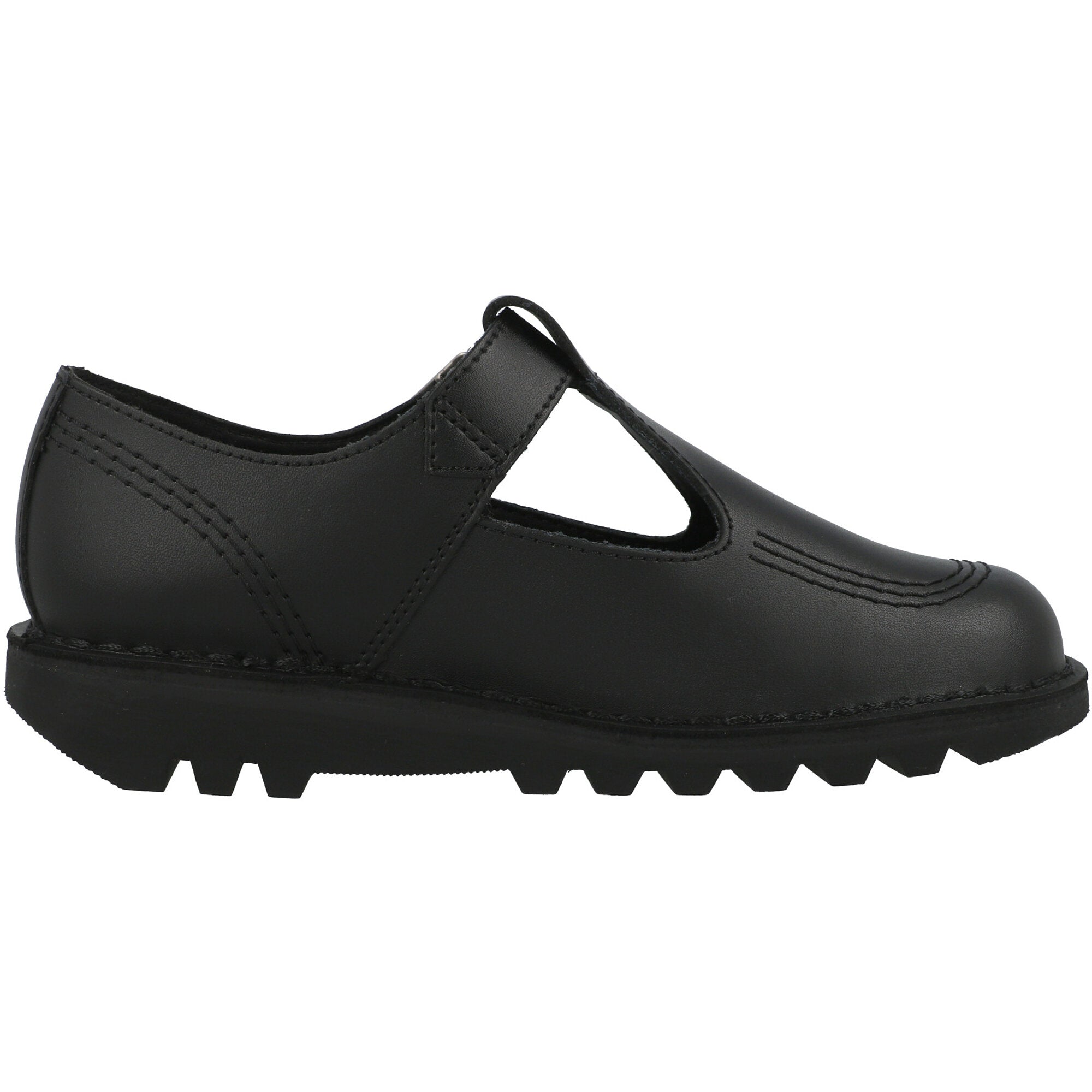 Kickers Kick T-Bar Black Leather Shoes