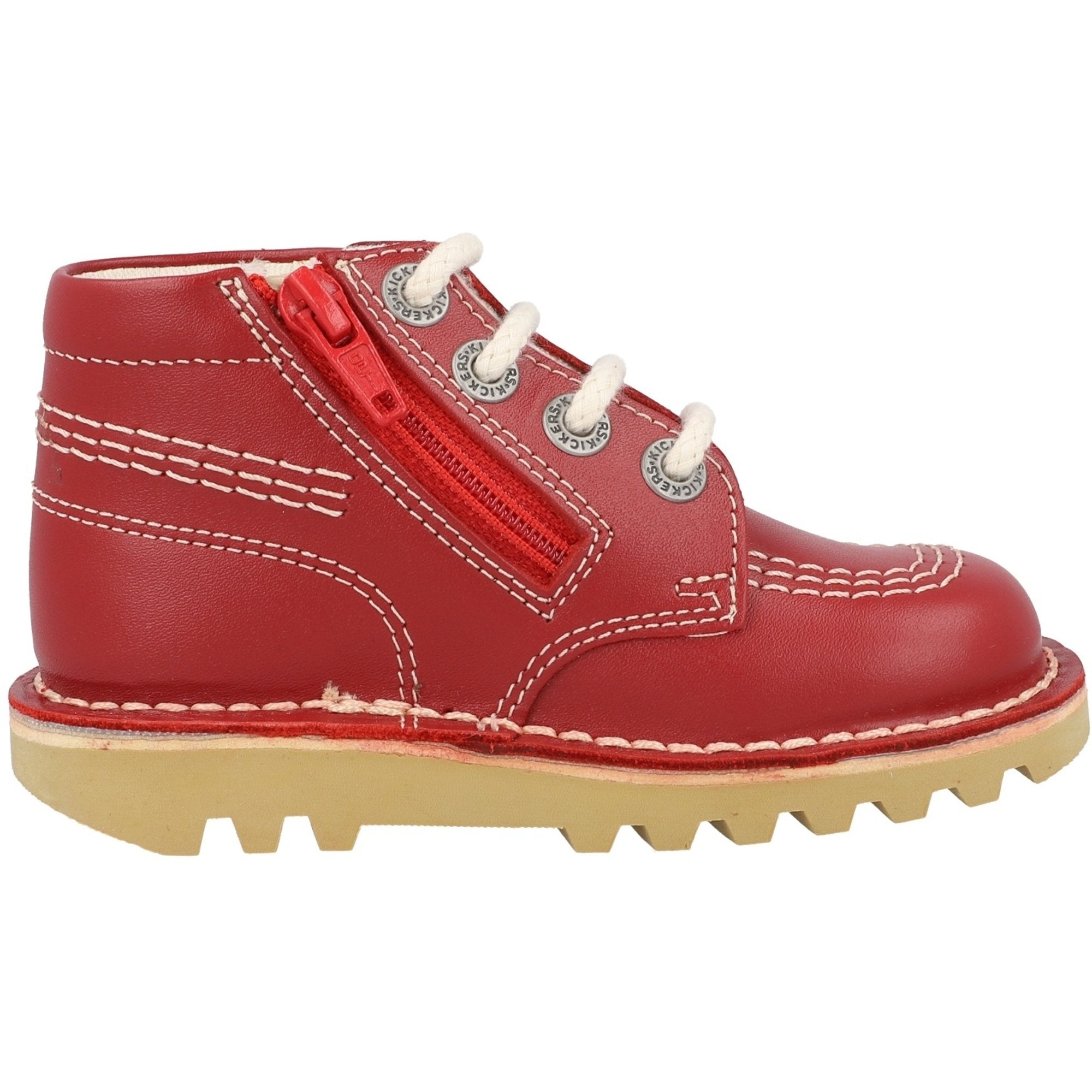 Kickers Kick Hi Red Zip Boots