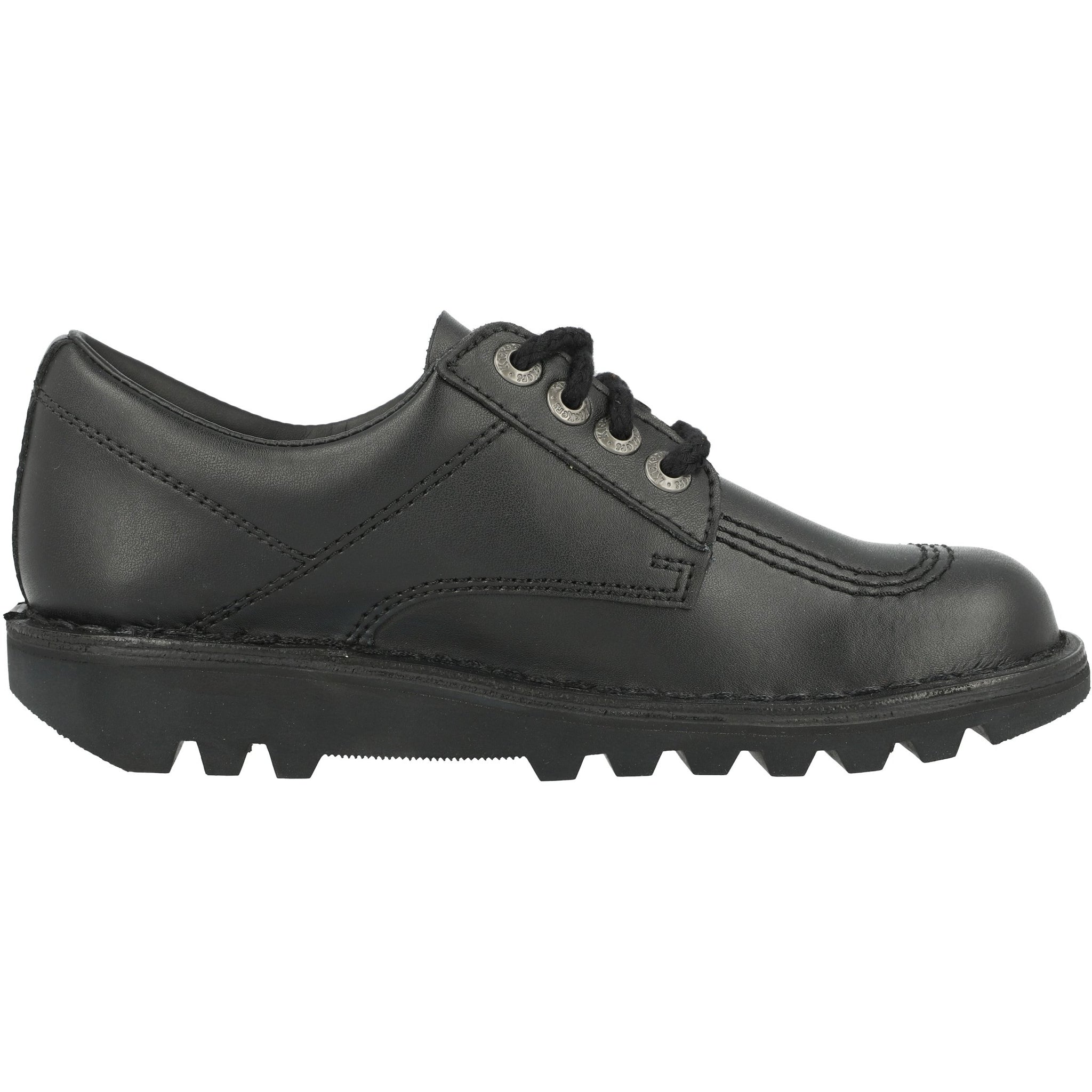 Kickers Kick Lo Black Leather Shoes