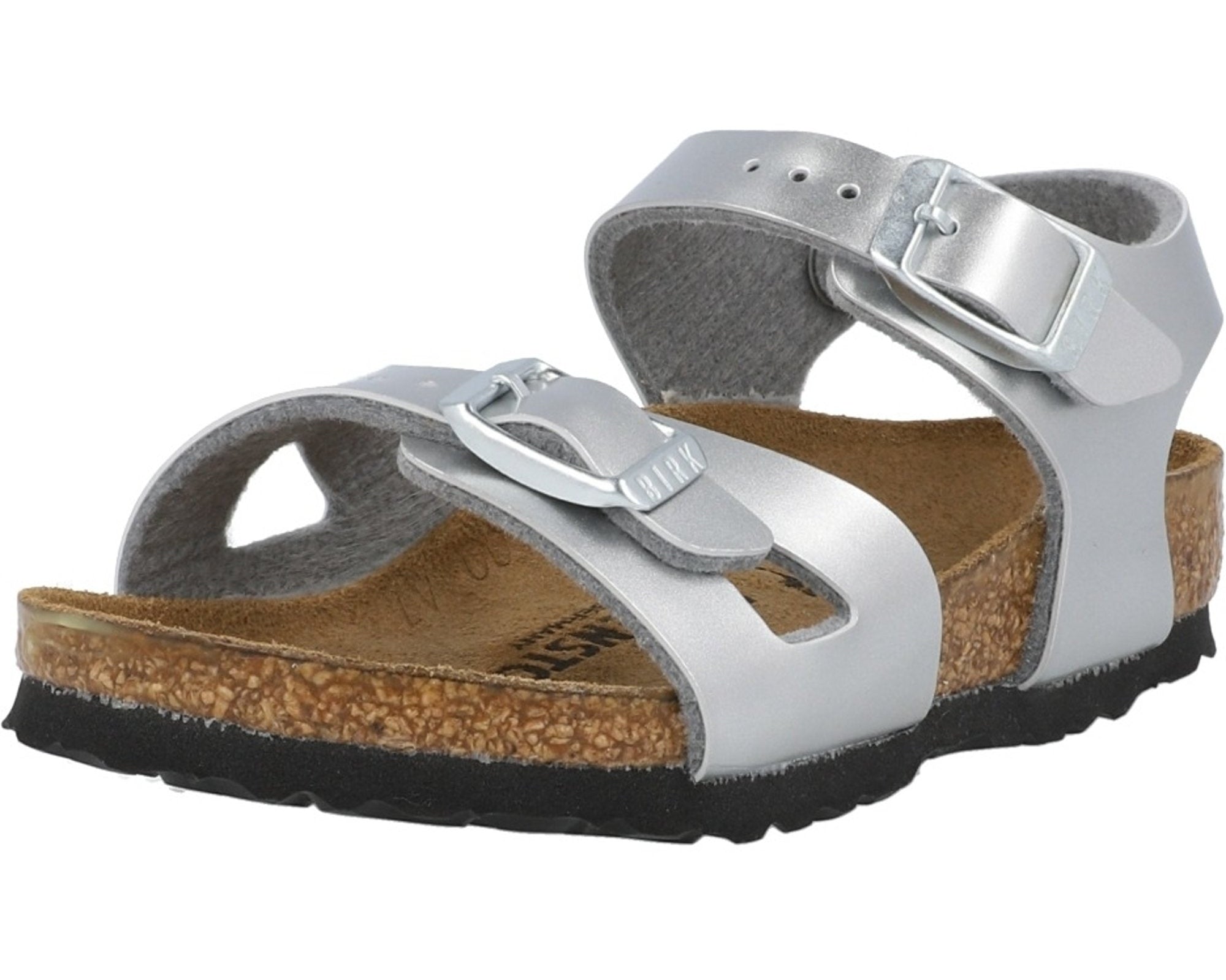 Birkenstock Rio Kids Electric Metallic Silver Sandals