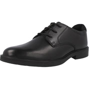 Geox Zheeno Black Leather School Shoes