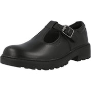 Geox Casey Black T-Bar School Shoes