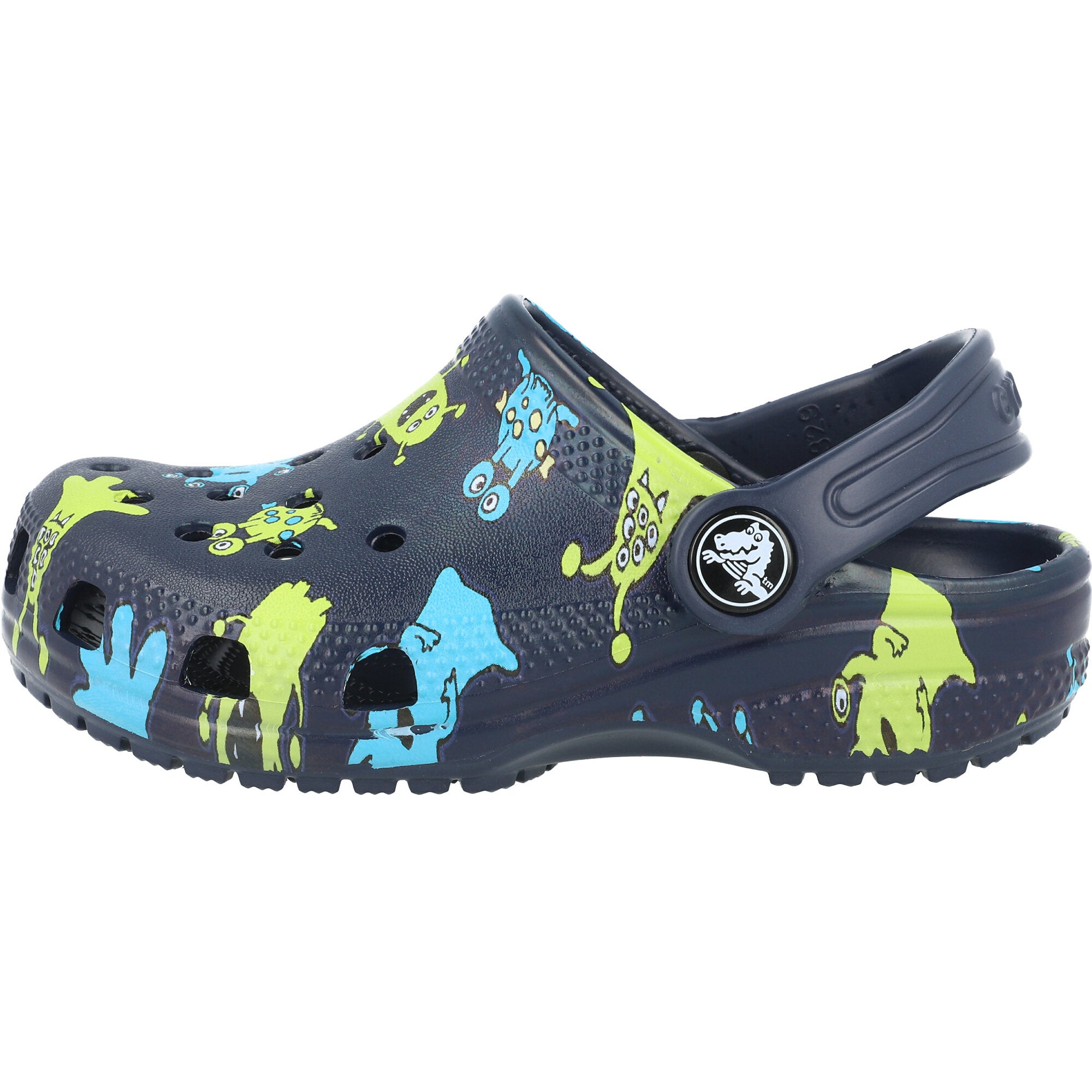 Crocs Kids Classic Monster Print Clog Navy