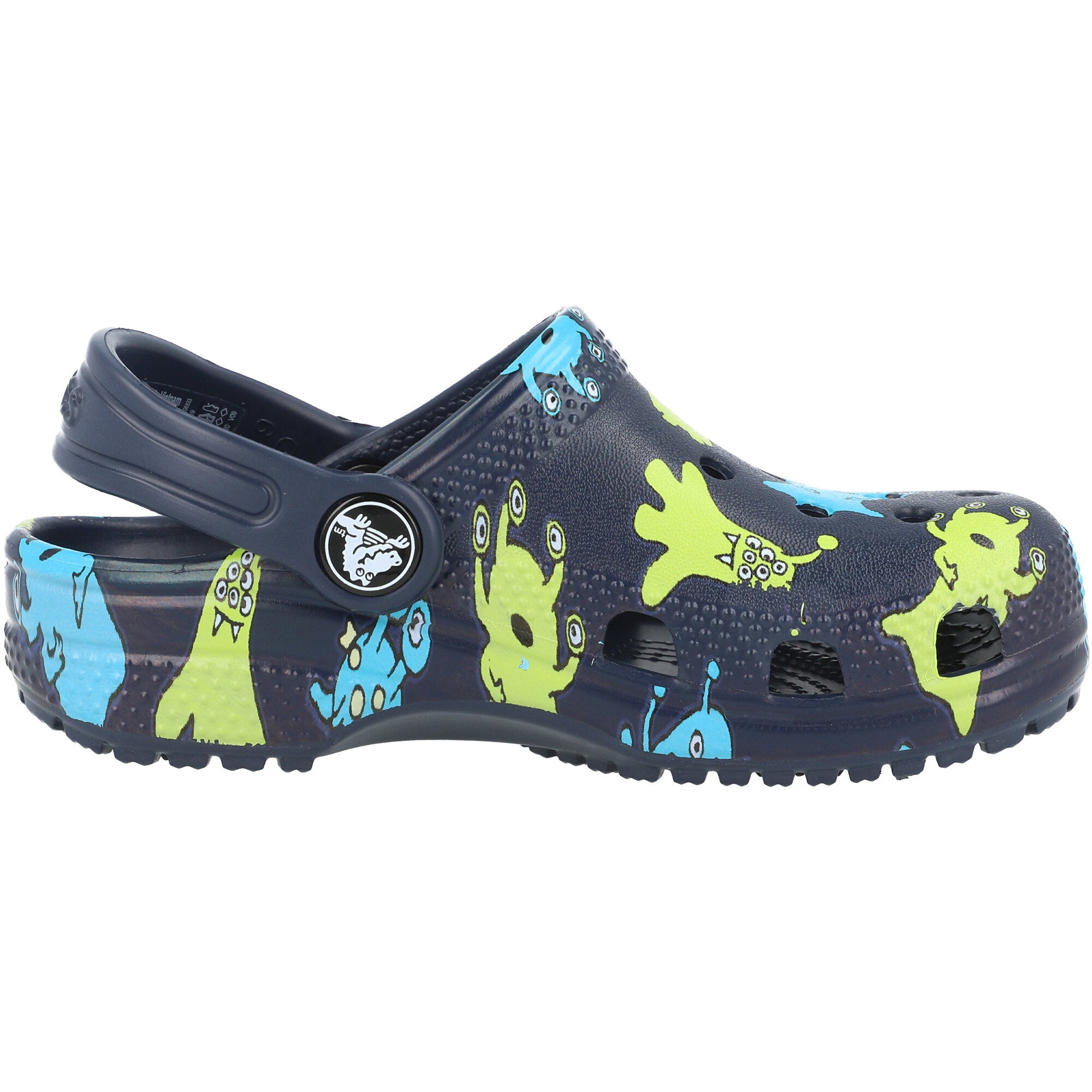 Crocs Kids Classic Monster Print Clog Navy