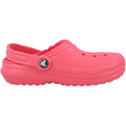 Crocs Kids Classic Hyper Pink Lined Clog