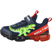 Bull Boys T-Rex Dinosaur Lights Blue Trainers