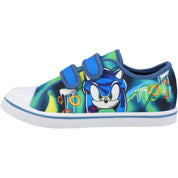 Sonic the Hedgehog Twin Strap Blue Canvas Trainers