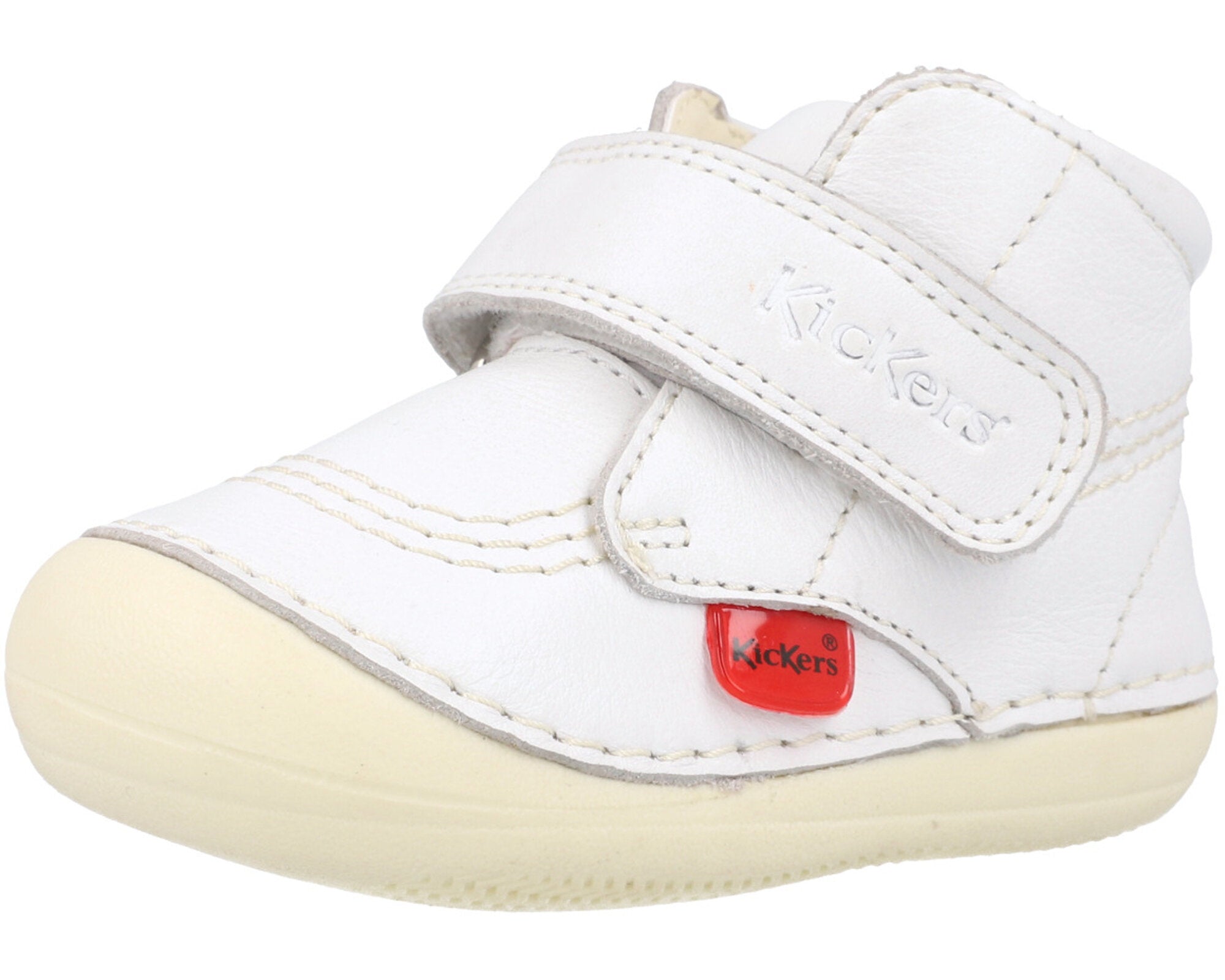 Kickers Soft Leather White Baby Shoes