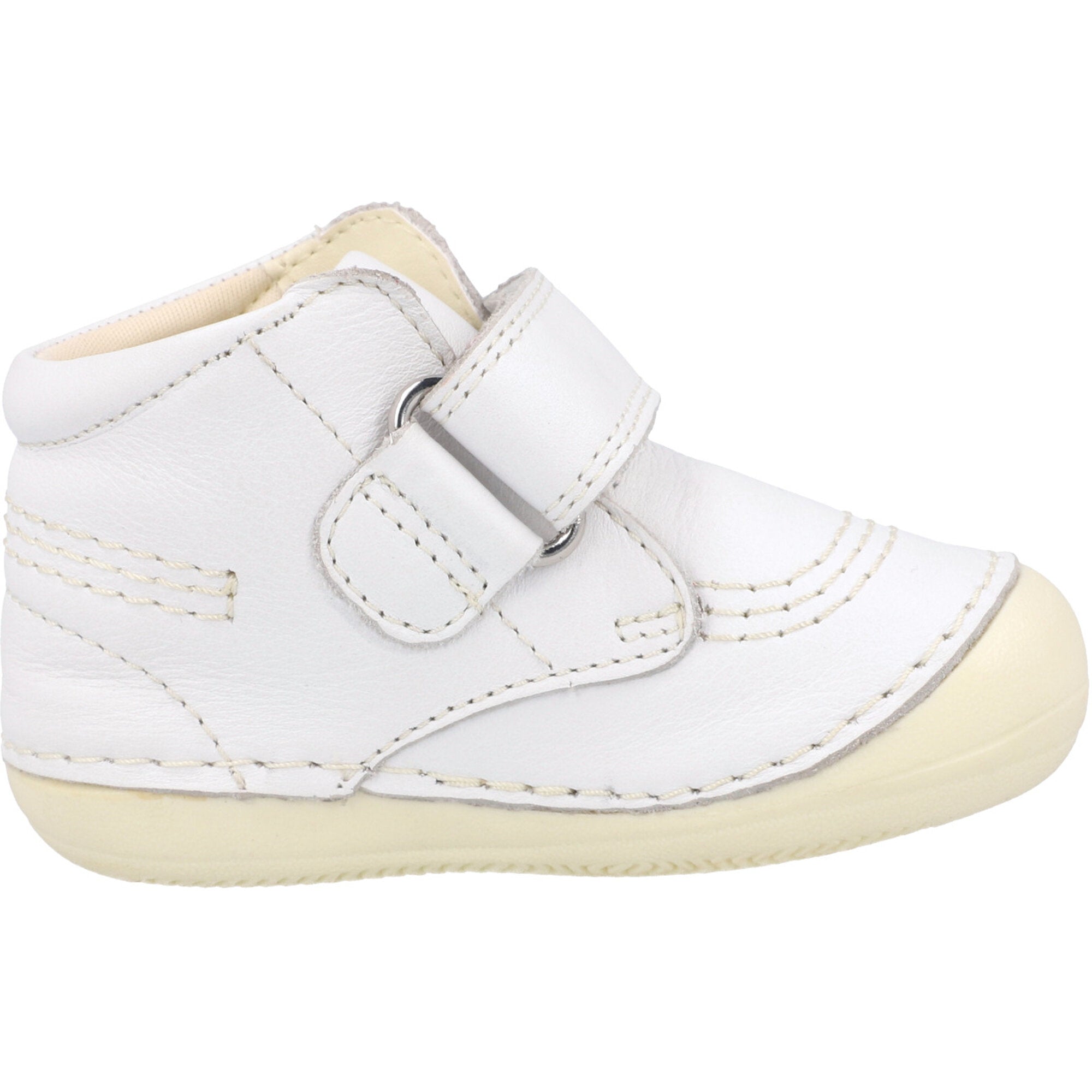 Kickers Soft Leather White Baby Shoes