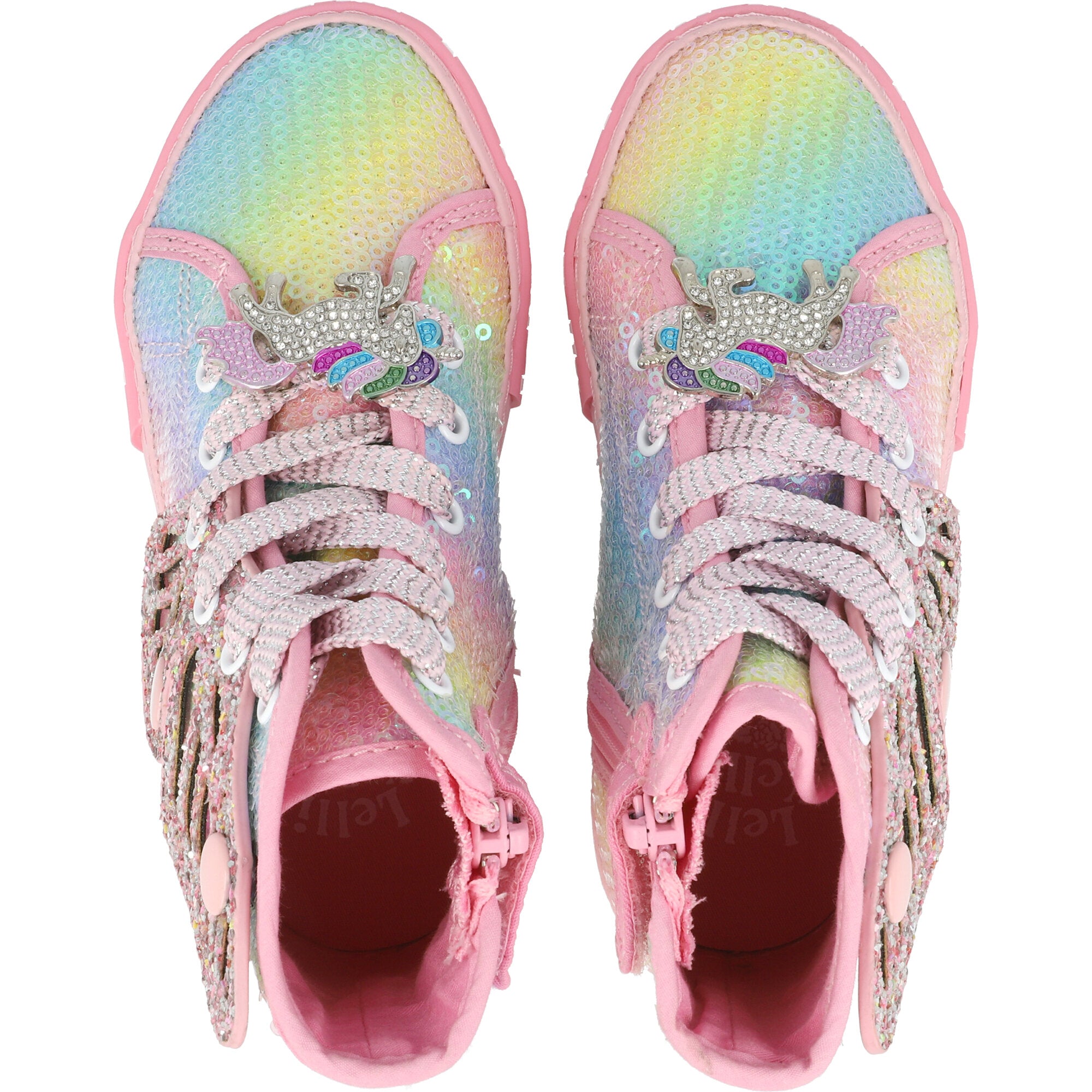 Lelli Kelly Unicorn Wings Rainbow Sequin Trainers