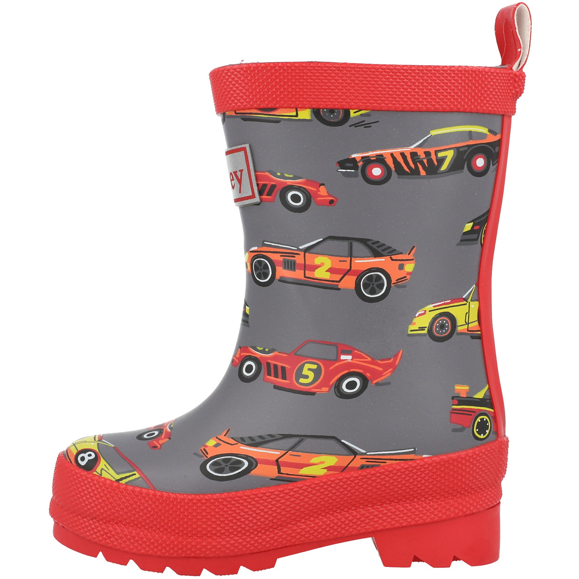 Hatley Classic Race Cars Steel Grey Rain Boots