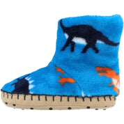 Hatley Wild Dinos Blue Fleece Slippers