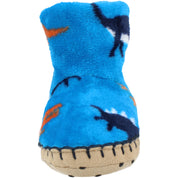 Hatley Wild Dinos Blue Fleece Slippers