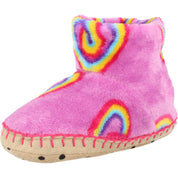 Hatley Twisty Rainbow Hearts Fleece Slippers