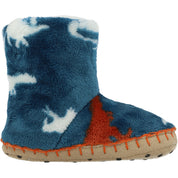 Hatley Blue Dinos Fleece Slippers