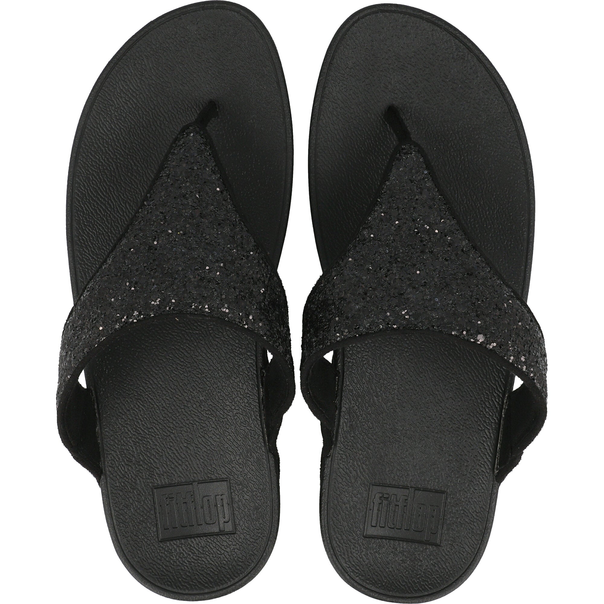 FitFlop Lulu Glitter Black Toe-Thongs