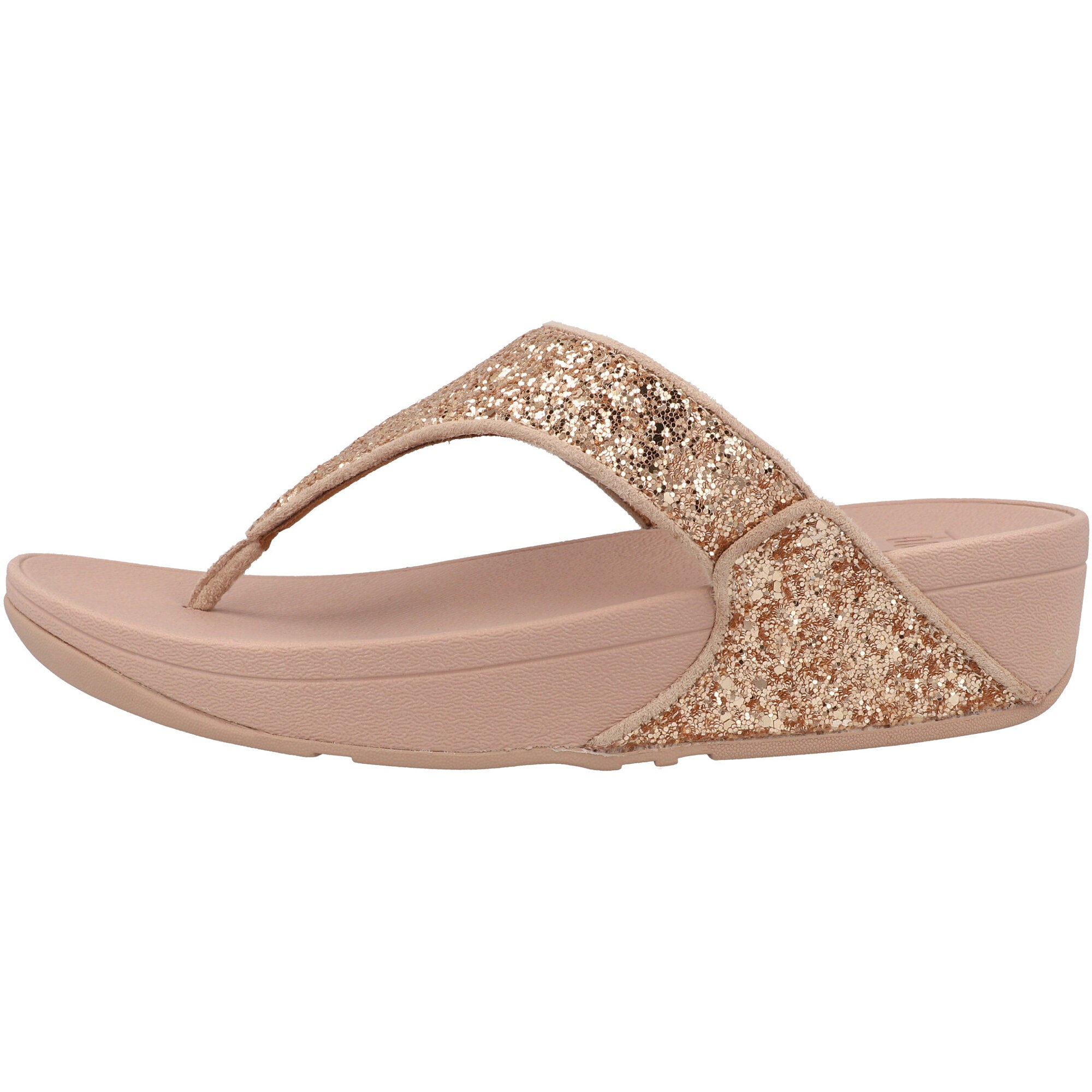 FitFlop Lulu Glitter Toe-Thongs Rose Gold