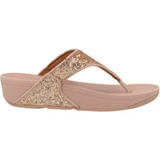 FitFlop Lulu Glitter Toe-Thongs Rose Gold