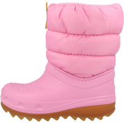 Crocs Kids Classic Neo Puff Pink Tweed Boots