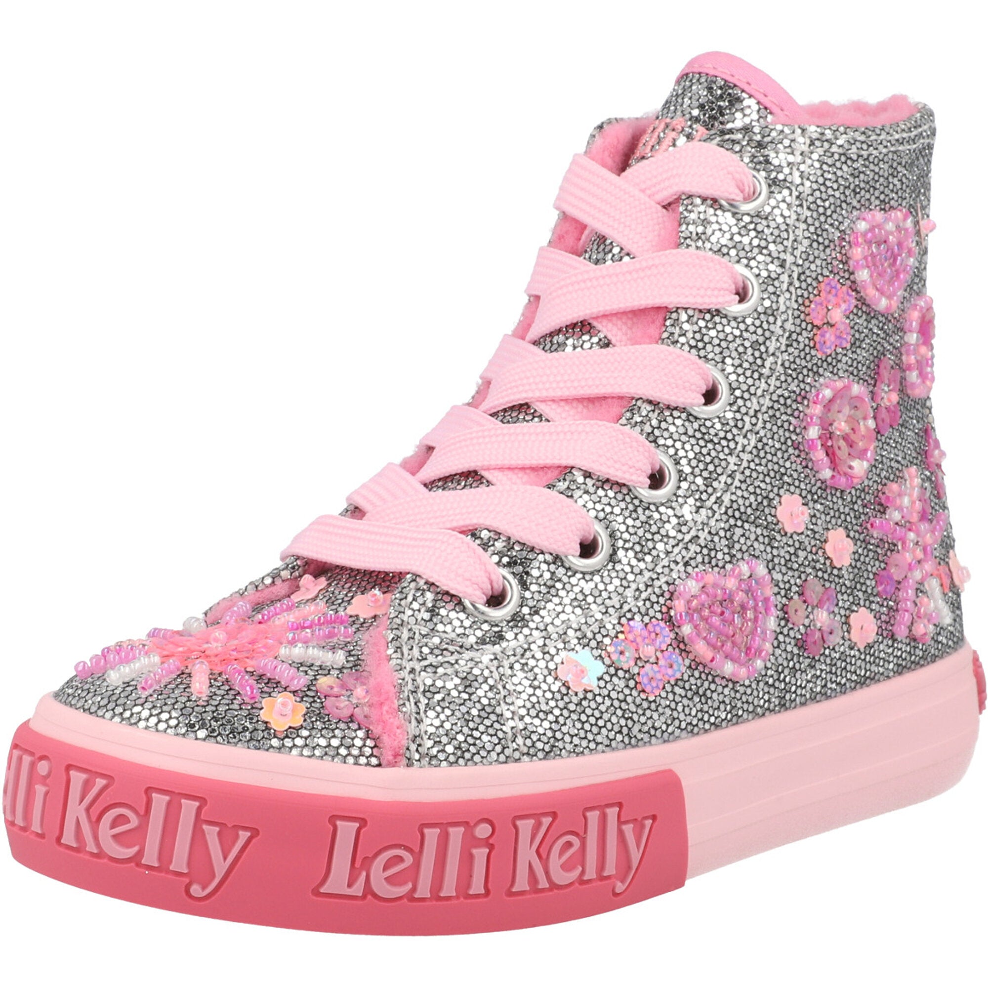 Lelli Kelly Dafne Silver High-Top Trainers