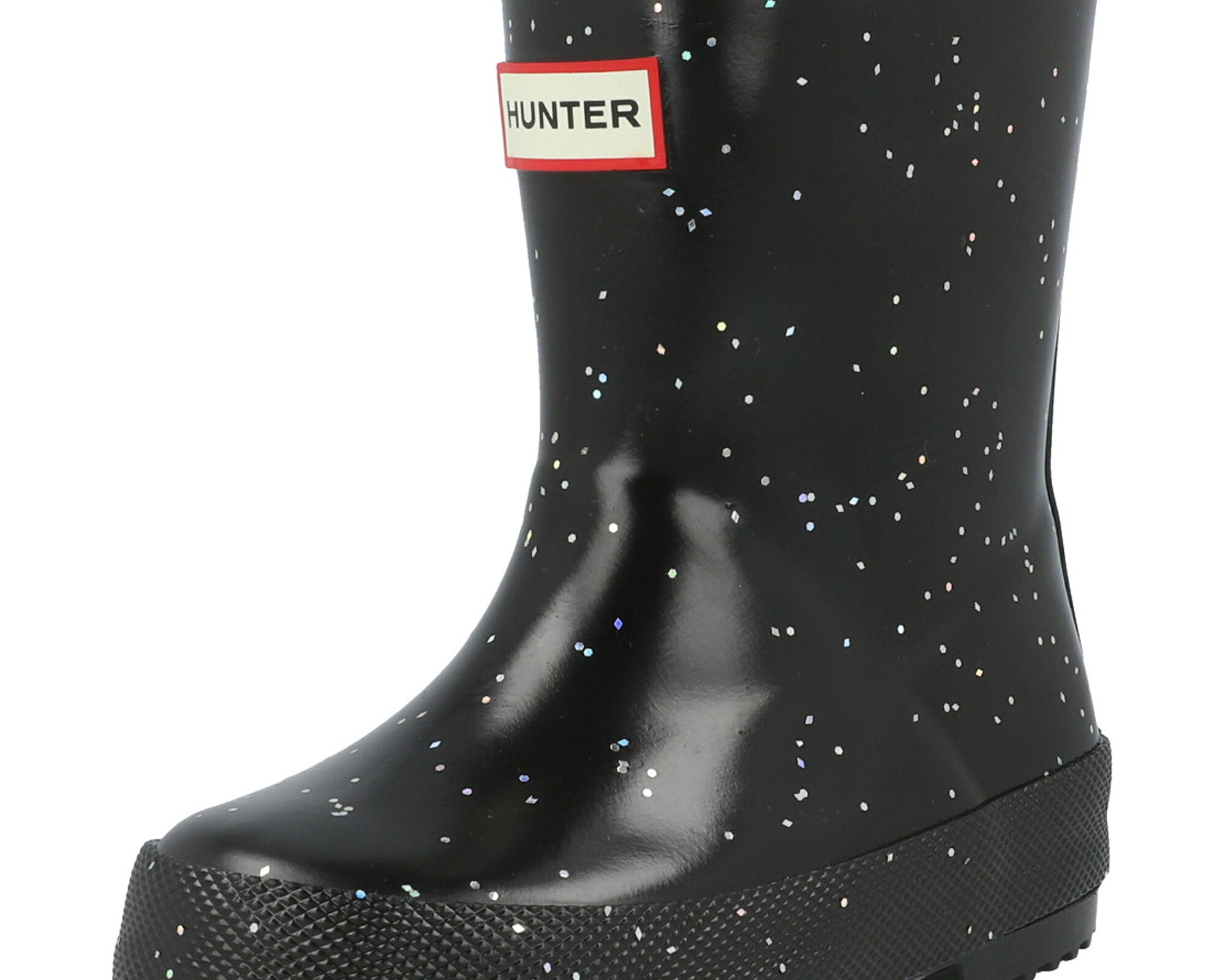 Hunter Kids First Giant Glitter Black Wellies