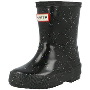 Hunter Kids First Giant Glitter Black Wellies