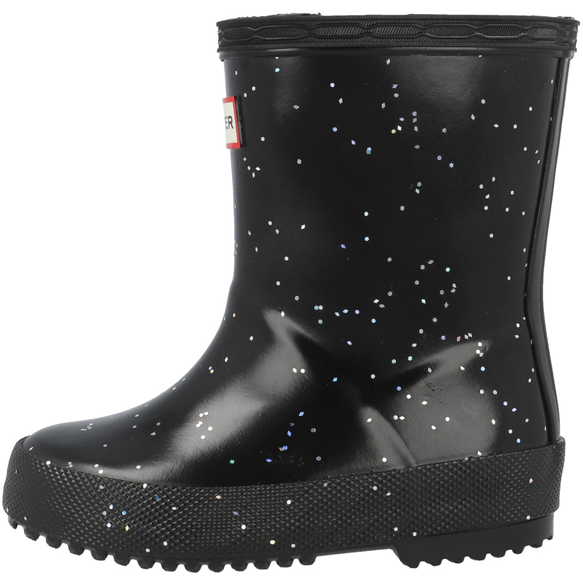 Hunter Kids First Giant Glitter Black Wellies