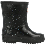 Hunter Kids First Giant Glitter Black Wellies