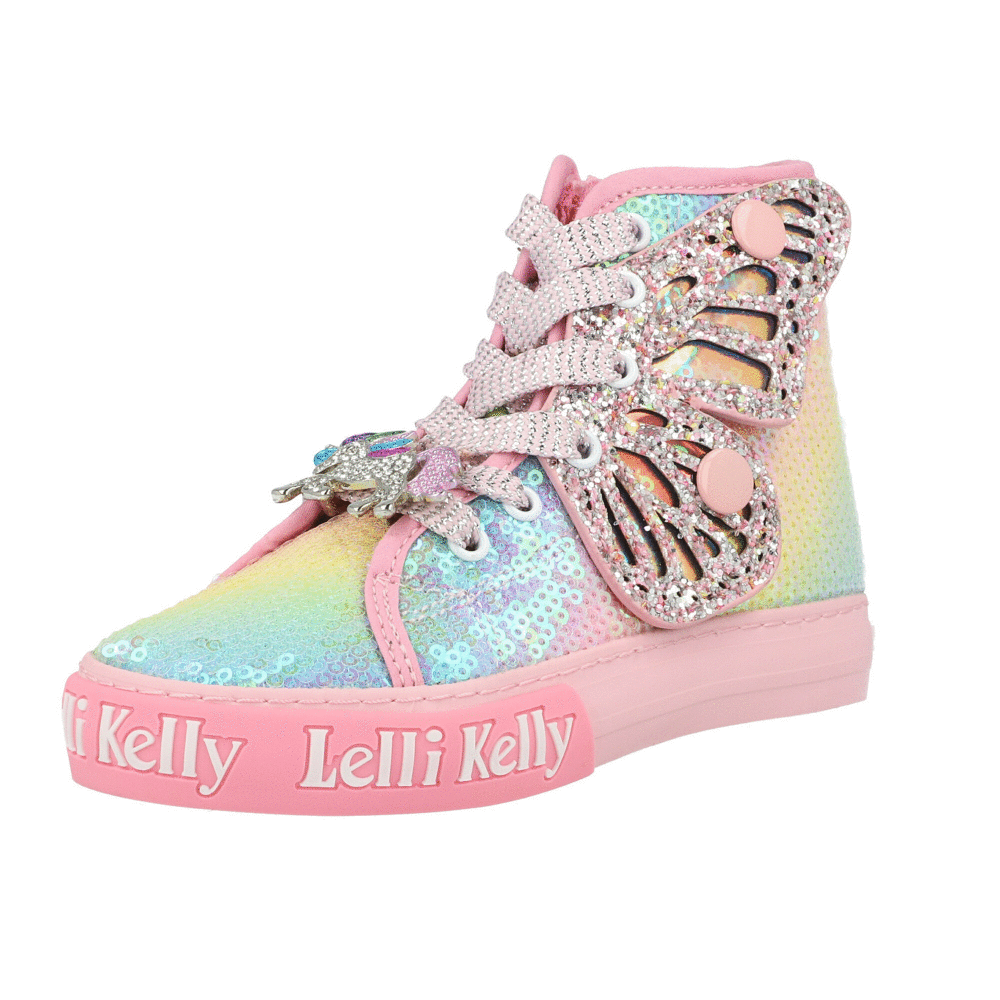 Lelli Kelly Unicorn Wings Rainbow Sequin Trainers – Awesome Shoes