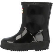 Hunter Kids First Gloss Black Wellington Boots