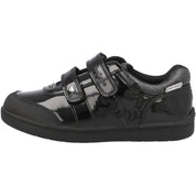 ToeZone Lia Rip Tape Unicorn School Shoes Black