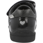 ToeZone Lia Rip Tape Unicorn School Shoes Black
