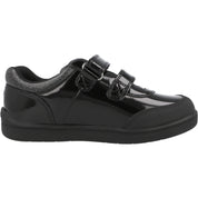 ToeZone Lia Rip Tape Unicorn School Shoes Black