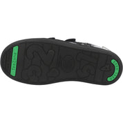 ToeZone Lia Rip Tape Unicorn School Shoes Black