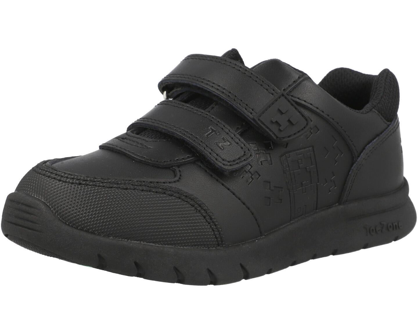ToeZone Minecraft Rip Tape School Shoes Black
