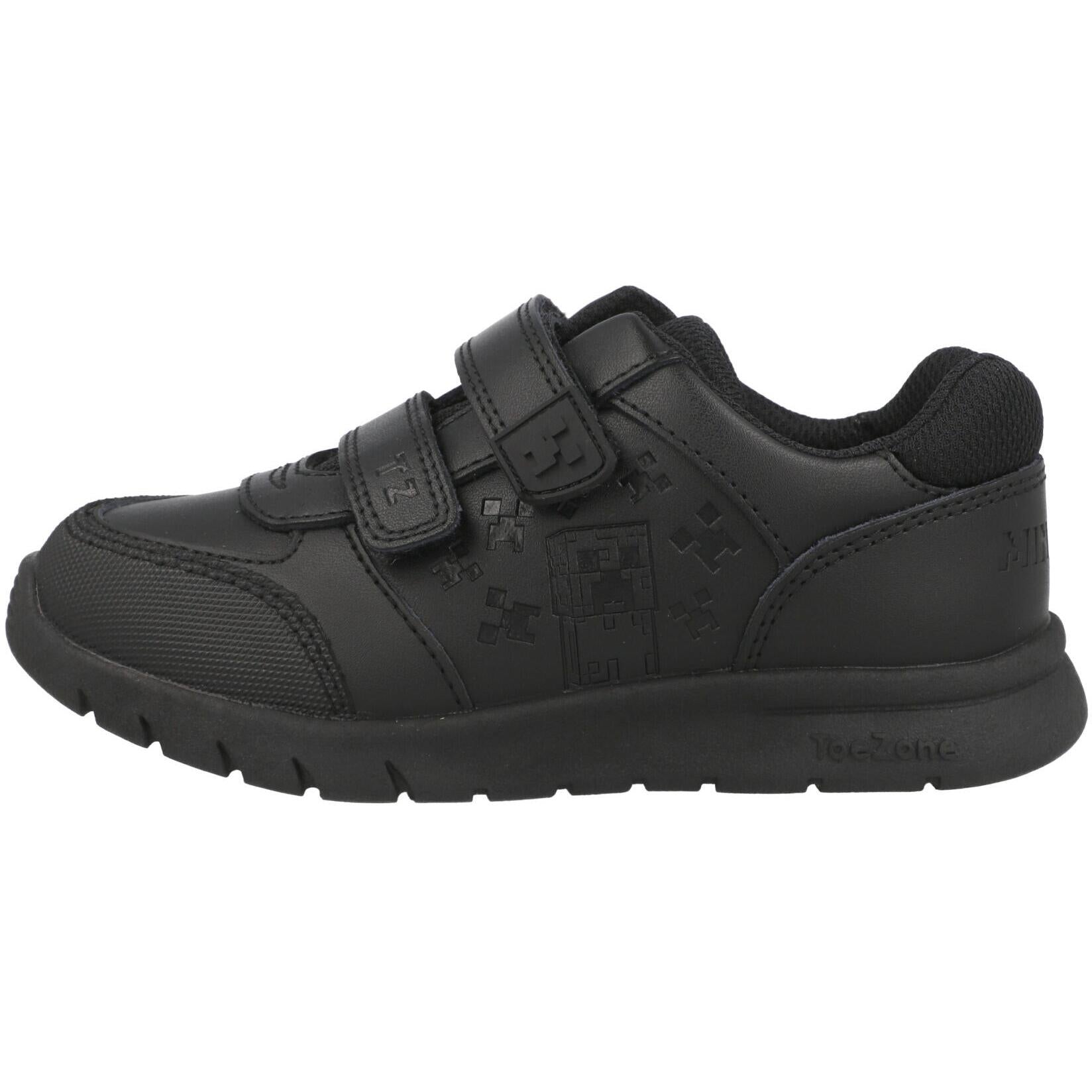 ToeZone Minecraft Rip Tape School Shoes Black