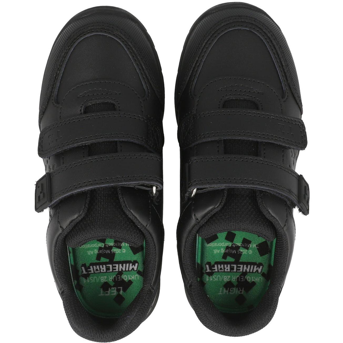 ToeZone Minecraft Rip Tape School Shoes Black